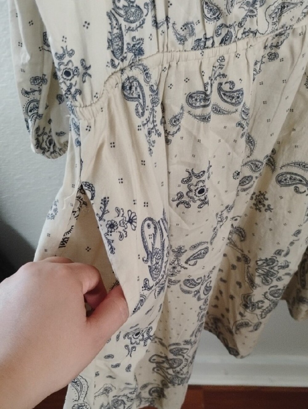 Terra & Sky Cream Paisley Button-Front Midi Dress - Picture 3 of 5